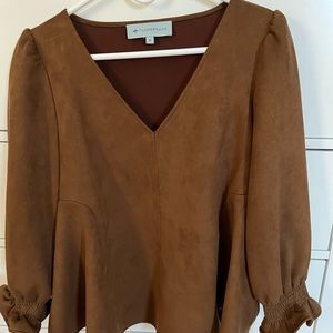 Brown Suede Swing Top